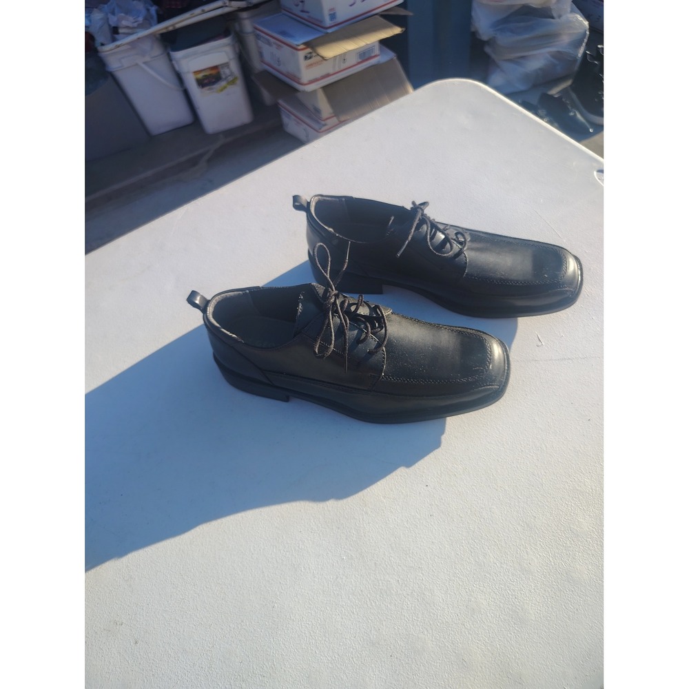 George‎ Mens Black Square Toe Lace Up Dress Shoes Oxford MNGE0520001 Size 12